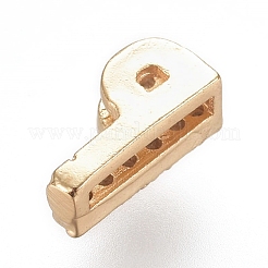 Golden Plated Brass Micro Pave Cubic Zirconia Slide Charms&nbsp;ZIRC-L075-61P-G