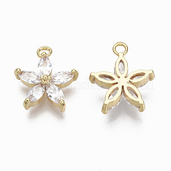 Brass Micro Pave Cubic Zirconia Charms&nbsp;KK-R132-009-NF