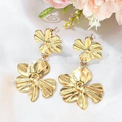 304 Stainless Steel Dangle Stud Earrings&nbsp;EJEW-D310-01G