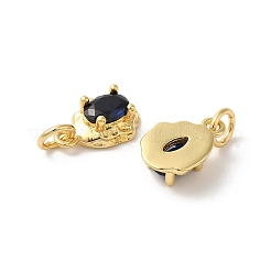 Rack Plating Brass Cubic Zirconia Charms&nbsp;KK-Z056-08G-03
