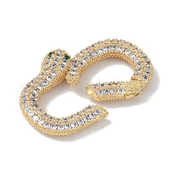 Rack Plating Brass Micro Pave Cubic Zirconia Twister Clasps&nbsp;KK-NH0002-18G-01
