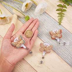 Butterfly Rhinestone Badge Reel&nbsp;AJEW-SZ0001-67
