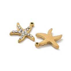 304 Stainless Steel Rhinestone Starfish&nbsp;STAS-I322-34G-01