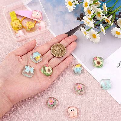 14Pcs 7 Styles Transparent Resin Cabochons&nbsp;CRES-SZ0001-36-1