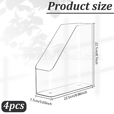 4Pcs Transparent Plastic File Folder Holders&nbsp;AJEW-GA0009-49-1