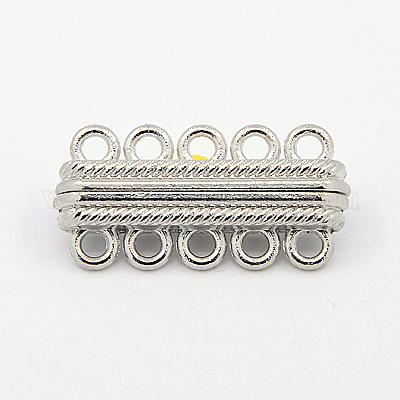 Alloy Magnetic Clasps with Loops&nbsp;PALLOY-E281-P-1