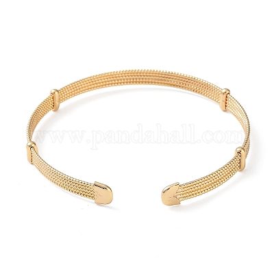 Brass Open Cuff Bangles&nbsp;BJEW-A144-01B-1
