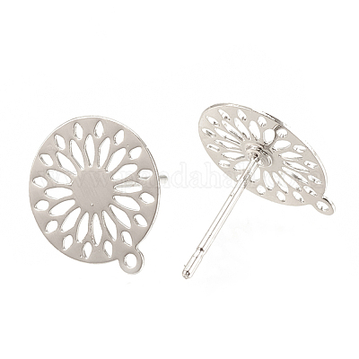 Brass Stud Earring Findings&nbsp;KK-S345-261-1