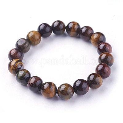 Natural Tiger Eye Beads Stretch Bracelets&nbsp;BJEW-F380-01-C18-1