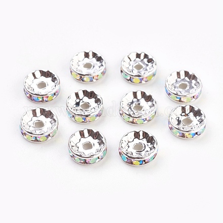 Brass Rhinestone Spacer Beads RB-A014-Z10mm-28S-1