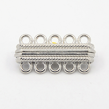 Alloy Magnetic Clasps with Loops&nbsp;PALLOY-E281-P-1