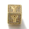 Brass Cubic Zirconia Beads, Cadmium Free & Nickel Free & Lead Free, Letter Y, Square, Letter Y, 9.5x9.5x9.5mm, Hole: 6mm
