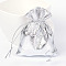 Organza Bags, Rectangle, Silver, 9x7cm