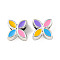 CCB Plastic Large Hole Beads, with Enamel, Clover, 12x12x8mm, Hole: 4mm