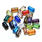 K9 Glass, Imitation Austrian Crystal Beads, Grade AAA, Faceted, Rectangle, Mixed Color, 8x14x5.5mm, Hole: 0.9~1mm