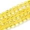 Transparent Glass Beads, Faceted(32 Facets), Round, Gold, 6mm, Hole: 1mm, about 98pcs/strand, 20.47 inch(52cm)