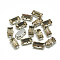Sew on Rhinestone, Multi-strand Links, Glass Rhinestone, with Brass Prong Settings, Garments Accessories, Faceted, Rectangle, Platinum, Coffee, 10.5x5.5x4mm, Hole: 1mm