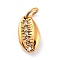 Ion Plating(IP) 304 Stainless Steel Pendants, with Crystal Rhinestone & Jump Ring, Shell Shape, Golden, 18.5x11x6.5mm, Hole: 5.5mm