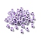 Opaque Acrylic Beads, Cube with Heart, Dark Violet, 4.5x4.5x4.5mm, Hole: 2mm