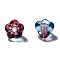 Transparent Czech Glass Beads, Two Tone, Flower, Medium Blue, 6.5x5mm, Hole: 0.8mm, about 357~363pcs/bag