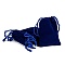 Rectangle Velvet Pouches, Gift Bags, Dark Blue, 9x7cm