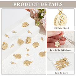 16Pcs 2 Styles Brass Micro Pave Cubic Zirconia Charms&nbsp;KK-PH0011-38