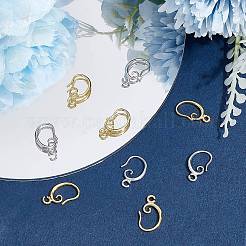 20 Pairs 2 Colors Brass Earring Hooks&nbsp;KK-BC0007-63