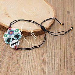 Bohemian Adjustable Skull Loom Pattern Miyuki Seed Beads Link Bracelets for Women&nbsp;JU0893