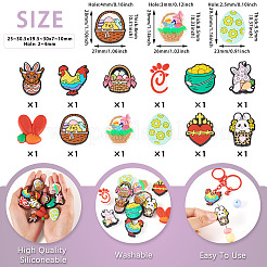 12Pcs 12 Styles Easter Silicone Focal Beads&nbsp;SIL-TA0002-56