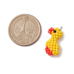 Handmade Glass Seed Beaded Duck Pendants&nbsp;PALLOY-MZ00404