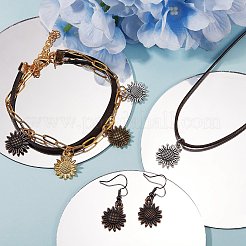 80Pcs 4 Colors Tibetan Style Alloy Pendants&nbsp;FIND-SZ0001-84