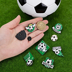 9Pcs 9 Styles Football Theme Alloy Enamel Lapel Pin Backs for Backpack Clothes&nbsp;JEWB-PH0001-92