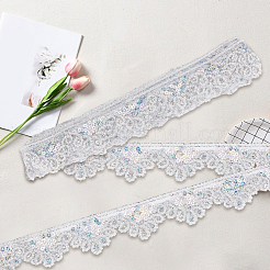 10 Yards Sparkle Polyamide Wavy Flower Lace Trim&nbsp;OCOR-WH20022-023B