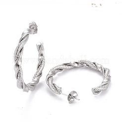 Tarnish Resistant 304 Stainless Steel Half Hoop Earrings&nbsp;EJEW-F257-09P