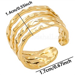 304 Stainless Steel Geometric Multi-layer Cuff Ring&nbsp;WA1245-2