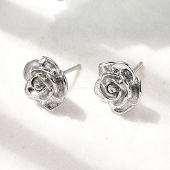 Brass Flower Stud Earrings&nbsp;EJEW-P322-06A-P