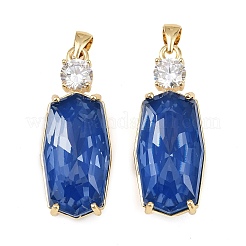 Brass Micro Pave Cubic Zirconia Pendants&nbsp;KK-B150-30G-03