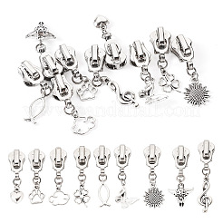 Zinc Alloy Zipper Head with Mixed Shaped Charms&nbsp;PALLOY-TAC0108