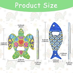 4Pcs 4 Styles Melamine Bottle Opener Fridge Magnet&nbsp;AJEW-CJ0001-54