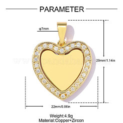 Brass Micro Pave Clear Cubic Zirconia Pendants&nbsp;CU-OY001-80G
