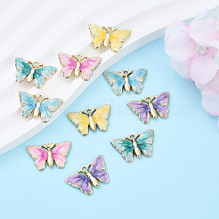 10Pcs 5 Colors Rack Plating Alloy Enamel Pendants&nbsp;ENAM-YW0004-75