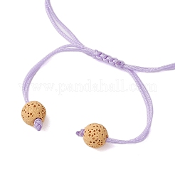 Natural Lava Rock & Natural Amethyst & Glass Seed Beaded Braided Bracelets&nbsp;BJEW-MZ00063-03