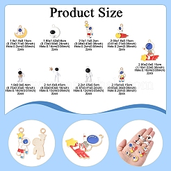 18Pcs 9 Styles Alloy Enamel Pendants&nbsp;FIND-FS0003-66