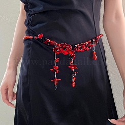Glass with Acrylic Flower Tassel Waist Belly Chains for Women&nbsp;FS-WG85543-01
