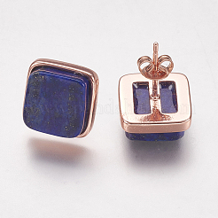 Natural Lapis Lazuli Stud Earrings&nbsp;EJEW-F139-A09