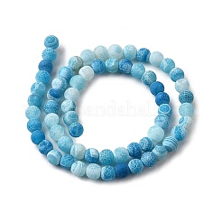 Natural & Dyed Crackle Agate Bead Strands&nbsp;G-T056-6mm-07
