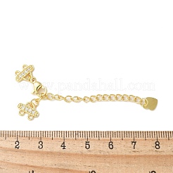 Brass Micro Pave Clear Cubic Zirconia End with Chains&nbsp;LS-KK-P290-24G
