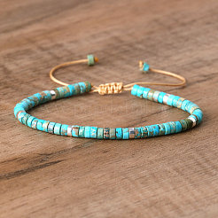 Natural & Synthetic Mixed Gemstone Beaded Braided Bracelets&nbsp;QH4784-M