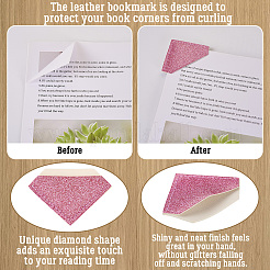 Glitter Imitation Leather Book Corner Protectors&nbsp;AJEW-TAC0038-03C