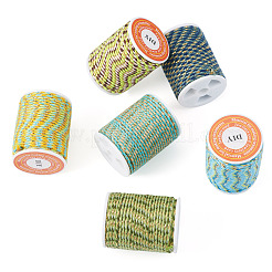 6 Rolls 6 Colors 4-Ply Polycotton Cord with Metallic Thread&nbsp;OCOR-TA0003-05A